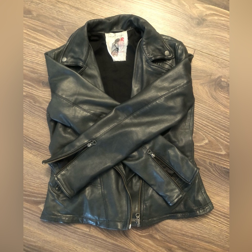Free People Leather Jacket - Picture 4 of 11